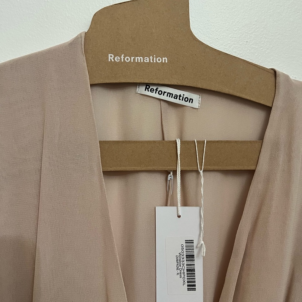 NWT Reformation Winslow Gown XL blush